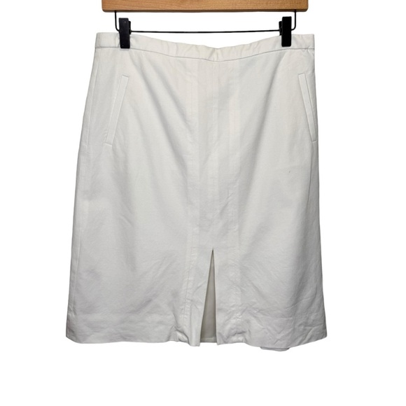 J Crew White A line Skirt Size 10 Neutral Minimalist - Picture 2 of 13